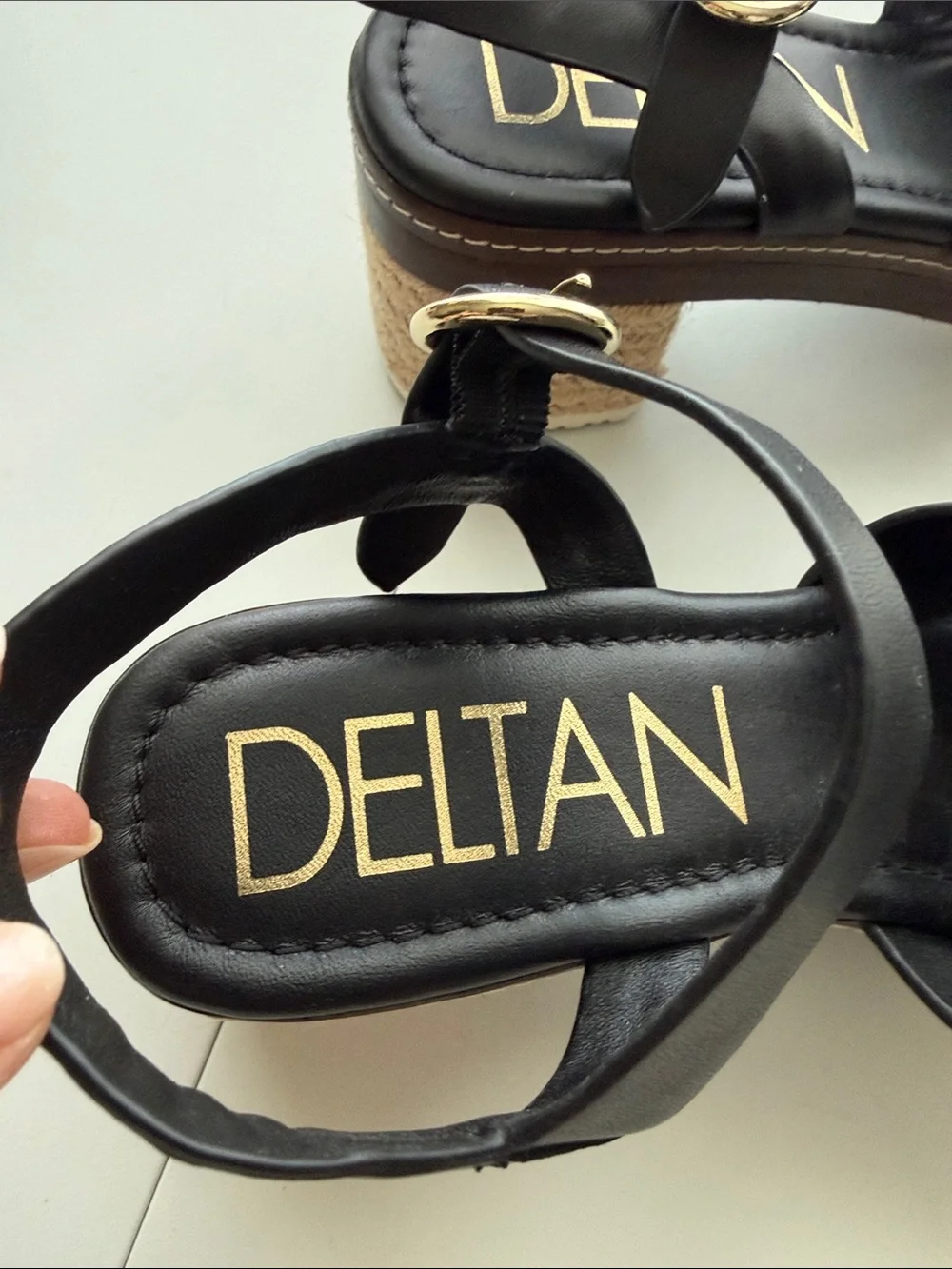 DOLAN Black Crisscross Espadrille Wedge Sandals
